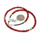 Certified Authentic Navajo .925 Sterling Silver Natural Turquoise Coral Native American Necklace  95001
