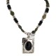 Certified Authentic .925 Sterling Silver and Nickel Handmade Navajo Natural Turquoise Black Onyx Native American Necklace  94006-2-95003-2