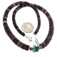 .925 Sterling Silver Navajo Certified Authentic Natural Turquoise Graduated Heishi Goldstone Native American Necklace 95004-2