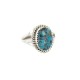 .925 Sterling Silver Navajo Certified Authentic Handmade Natural Turquoise Native American Ring size10 3/4 96003