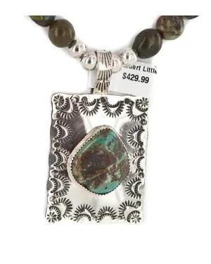 Certified Authentic .925 Sterling Silver and Nickel Handmade Navajo Natural Turquoise Native American Necklace 94005-5-95003-1 Certified Authentic .925 Sterling Silver and Nickel Handmade Navajo Natural Turquoise Native American Necklace 94005-5-95003-1