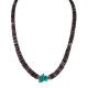 Navajo .925 Sterling Silver Certified Authentic Natural Turquoise Graduated Heishi Native American Necklace 95004-8