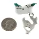 .925 Sterling Silver Deer Handmade Certified Authentic Navajo Natural Turquoise Native American Necklace 94009-3-750124 .925 Sterling Silver Deer Handmade Certified Authentic Navajo Natural Turquoise Native American Necklace 94009-3-750124
