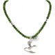 .925 Sterling Silver Hummingbird Handmade Certified Authentic Navajo Natural Jade and Hematite Native American Necklace 94009-4-16076-3