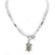 .925 Sterling Silver Horny Toad Handmade Certified Authentic Navajo Natural Quartz and Turquoise Native American Necklace 94010-15901