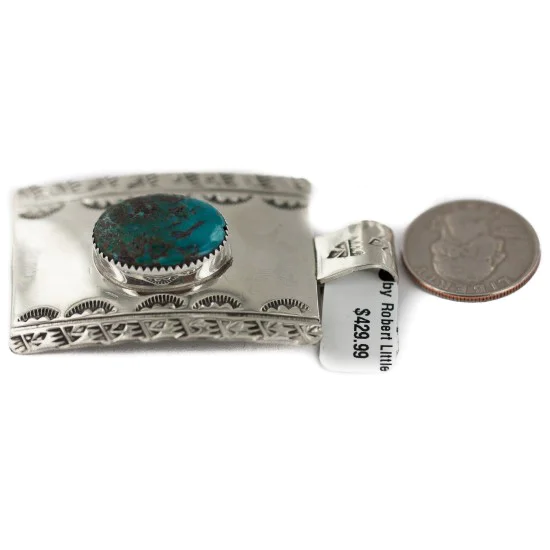 Certified Authentic Handmade Bear Paw Nickel Navajo Natural Turquoise Native American Pendant 94005-2 Certified Authentic Handmade Bear Paw Nickel Navajo Natural Turquoise Native American Pendant 94005-2