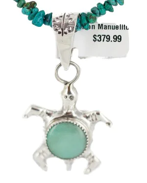 .925 Sterling Silver Toad Handmade Certified Authentic Navajo Turquoise Native American Necklace 94012-25301 .925 Sterling Silver Toad Handmade Certified Authentic Navajo Turquoise Native American Necklace 94012-25301