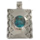 Certified Authentic Bear Paw Handmade Navajo Natural Turquoise Native American Nickel Pendant 94005-1