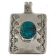 Certified Authentic Bear Paw Handmade Nickel Navajo Natural Turquoise Native American Pendant 94005-3