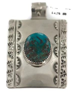 Certified Authentic Handmade Bear Paw Nickel Navajo Natural Turquoise Native American Pendant 94005-2 Certified Authentic Handmade Bear Paw Nickel Navajo Natural Turquoise Native American Pendant 94005-2