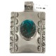 Certified Authentic Handmade Bear Paw Nickel Navajo Natural Turquoise Native American Pendant 94005-2