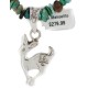 Deer .925 Sterling Silver Handmade Certified Authentic Navajo Natural Turquoise Native American Necklace 94009-2-1606-1