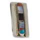 Navajo Handmade Certified Authentic .925 Sterling Silver Inlaid Natural Mother of Pearl Spiny Oyster Red Jasper Turquoise Native American Nickel Money Clip 91003-6 Navajo Handmade Certified Authentic .925 Sterling Silver Inlaid Natural Mother of Pearl Spiny Oyster Red Jasper Turquoise Native American Nickel Money Clip 91003-6