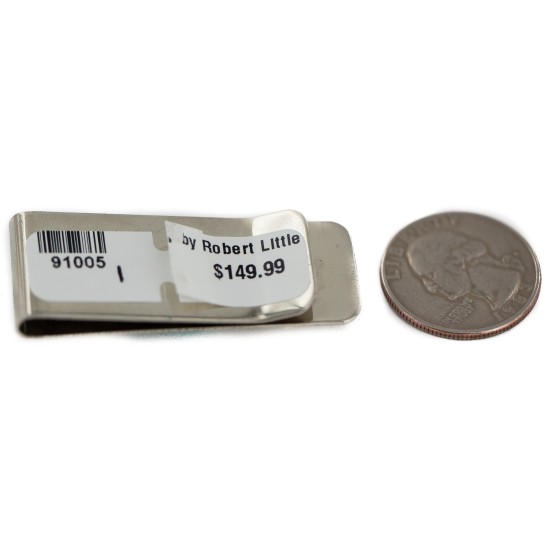 Navajo Handmade Certified Authentic .925 Sterling Silver Natural Carico Lake Native American Nickel Money Clip 91005-1 Navajo Handmade Certified Authentic .925 Sterling Silver Natural Carico Lake Native American Nickel Money Clip 91005-1
