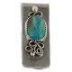 Navajo Handmade Certified Authentic .925 Sterling Silver Natural Carico Lake Native American Nickel Money Clip 91005-2