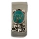 Navajo Handmade Certified Authentic .925 Sterling Silver Natural Turquoise Native American Nickel Money Clip 91004-2