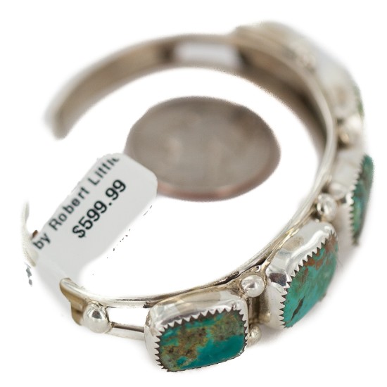 .925 Sterling Silver Certified Authentic Handmade Navajo Natural Turquoise Native American Bracelet 92002-1 .925 Sterling Silver Certified Authentic Handmade Navajo Natural Turquoise Native American Bracelet 92002-1