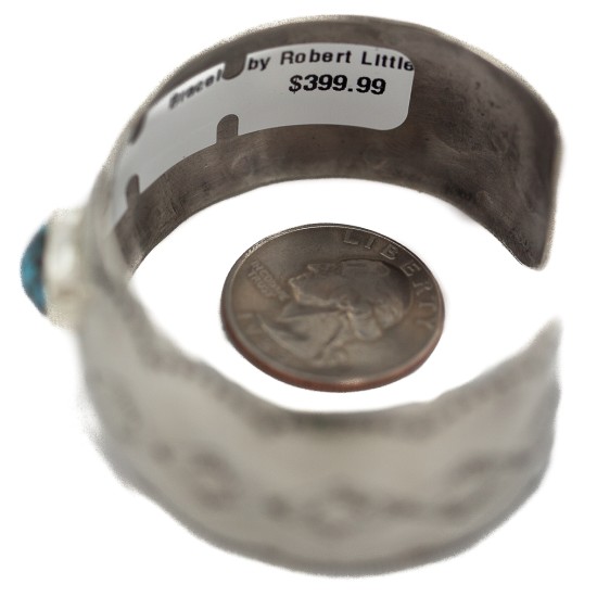 Certified Authentic Handmade Navajo Natural Turquoise Native American Nickel Bracelet 92001-3 Certified Authentic Handmade Navajo Natural Turquoise Native American Nickel Bracelet 92001-3