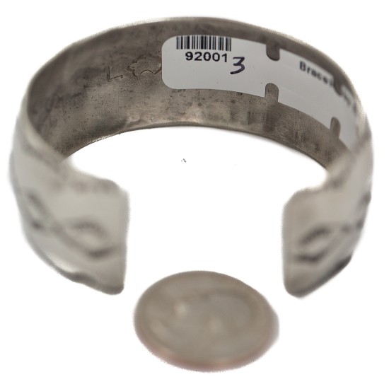 Certified Authentic Handmade Navajo Natural Turquoise Native American Nickel Bracelet 92001-3 Certified Authentic Handmade Navajo Natural Turquoise Native American Nickel Bracelet 92001-3