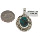 .925 Sterling Silver Certified Authentic Navajo Natural Turquoise Native American Pendant 94001-3