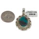 Certified Authentic .925 Sterling Silver Navajo Natural Turquoise Native American Pendant 94001-1