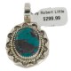 Certified Authentic .925 Sterling Silver Navajo Natural Turquoise Native American Pendant 94001-1