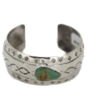 Certified Authentic Handmade Navajo Natural Turquoise Native American Nickel Bracelet 92001-4 Certified Authentic Handmade Navajo Natural Turquoise Native American Nickel Bracelet 92001-4
