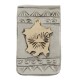 Horny Toad Certified Authentic 12kt Gold Filled and .925 Sterling Silver Handmade Navajo Native American Money Clip 91002