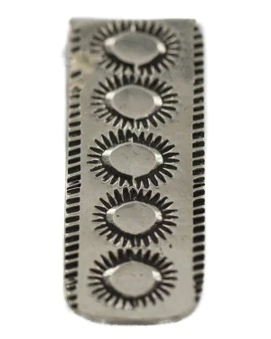 Navajo .925 Sterling Silver Handmade Certified Authentic Native American Nickel Money Clip 91001-6 Navajo .925 Sterling Silver Handmade Certified Authentic Native American Nickel Money Clip 91001-6