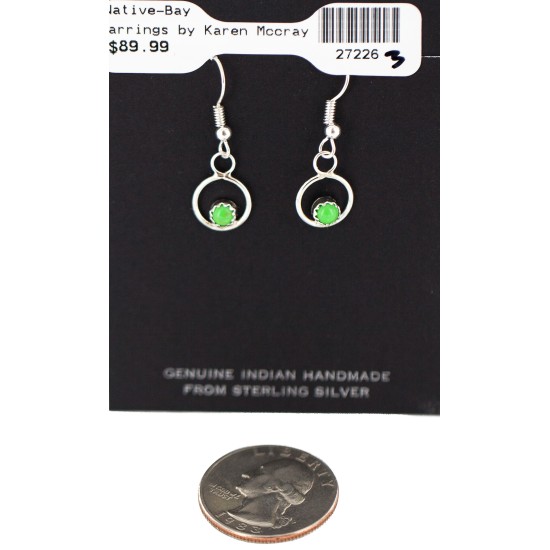 Certified Authentic Navajo .925 Sterling Silver Natural Gaspeite Native American Dangle Earrings 27226-3 Certified Authentic Navajo .925 Sterling Silver Natural Gaspeite Native American Dangle Earrings 27226-3