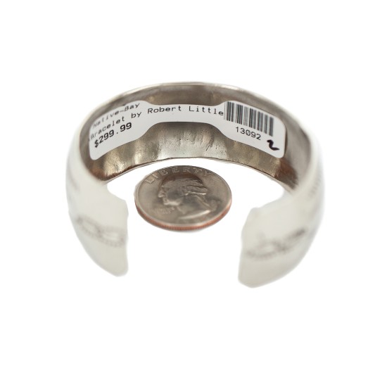 Certified Authentic Handmade Navajo Natural Turquoise Native American Nickel Bracelet 13092-2 Certified Authentic Handmade Navajo Natural Turquoise Native American Nickel Bracelet 13092-2