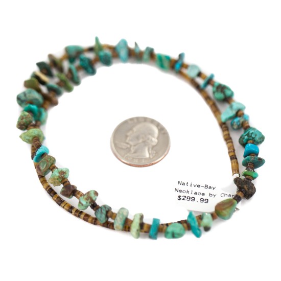 Certified Authentic Navajo .925 Sterling Silver Natural Turquoise Native American Necklace 18194