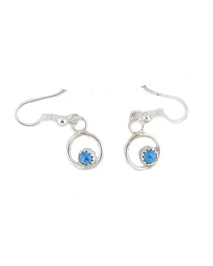 Certified Authentic Navajo .925 Sterling Silver Natural Lapis Dangle Native American Earrings 27226-2