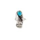 Leaf Navajo .925 Sterling Silver Certified Authentic Handmade Natural Turquoise Native American Ring Size 6  13090-1