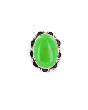 .925 Sterling Silver Navajo Certified Authentic Handmade Natural Gaspeite Native American Ring Size 7 18198-4 .925 Sterling Silver Navajo Certified Authentic Handmade Natural Gaspeite Native American Ring Size 7 18198-4