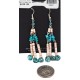 Handmade Certified Authentic Navajo .925 Sterling Silver Natural Turquoise Spiny Oyster Native American Dangle Earrings 18201