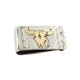Certified Authentic 12kt Gold Filled and .925 Sterling Silver Bull Skull Handmade Navajo Native American Money Clip 11265