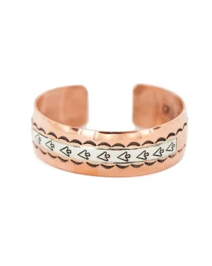 Handmade Certified Authentic Arrow head Navajo .925 Sterling Silver and Pure Copper Native American Bracelet 13097-8 Handmade Certified Authentic Arrow head Navajo .925 Sterling Silver and Pure Copper Native American Bracelet 13097-8