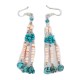 Handmade Certified Authentic Navajo .925 Sterling Silver Natural Turquoise Spiny Oyster Native American Dangle Earrings 18201