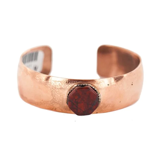 Navajo Handmade Red Jasper Pure Copper Bracelet NB160304204534
