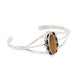 Oval Handmade Navajo Certified Authentic .925 Sterling Silver Natural Tigers Eye Native American Bracelet 13108-1