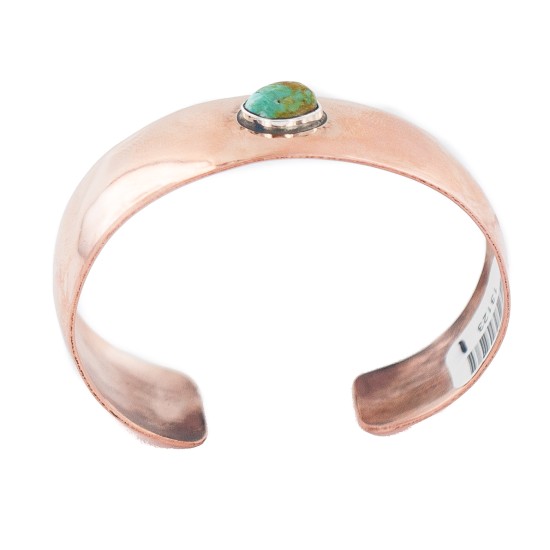 Certified Authentic Handmade Navajo Natural Turquoise Native American Pure Copper Bracelet 13123-1 Certified Authentic Handmade Navajo Natural Turquoise Native American Pure Copper Bracelet 13123-1