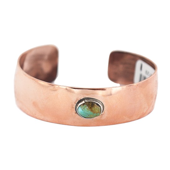 Certified Authentic Handmade Navajo Natural Turquoise Native American Pure Copper Bracelet 13123-1 Certified Authentic Handmade Navajo Natural Turquoise Native American Pure Copper Bracelet 13123-1
