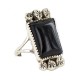 Navajo .925 Sterling Silver Certified Authentic Handmade Natural Black Onyx Native American Ring Size 8 18203-5