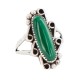 Navajo .925 Sterling Silver Certified Authentic Handmade Natural Malachite Native American Ring Size 8 1/2 13114-6