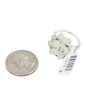 Delicate Navajo .925 Sterling Silver Certified Authentic Handmade Gaspeite Native American Ring 13115-3 Delicate Navajo .925 Sterling Silver Certified Authentic Handmade Gaspeite Native American Ring 13115-3