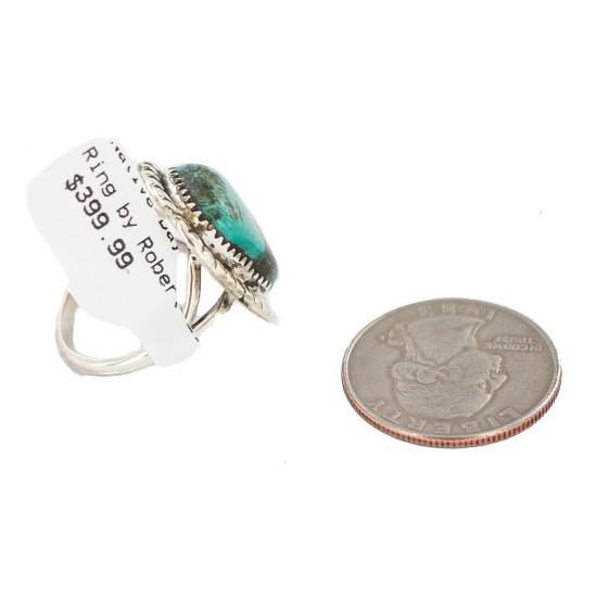 Navajo .925 Sterling Silver Certified Authentic Handmade Turquoise Native American Ring Size 8 18202-3 Navajo .925 Sterling Silver Certified Authentic Handmade Turquoise Native American Ring Size 8 18202-3