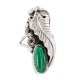 Leaf Navajo .925 Sterling Silver Certified Authentic Handmade Natural Malachite Native American Ring Size 6 1/2  13116-4