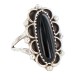 Navajo .925 Sterling Silver Certified Authentic Handmade Natural Black Onyx Native American Ring Size 7 1/2 13114-1