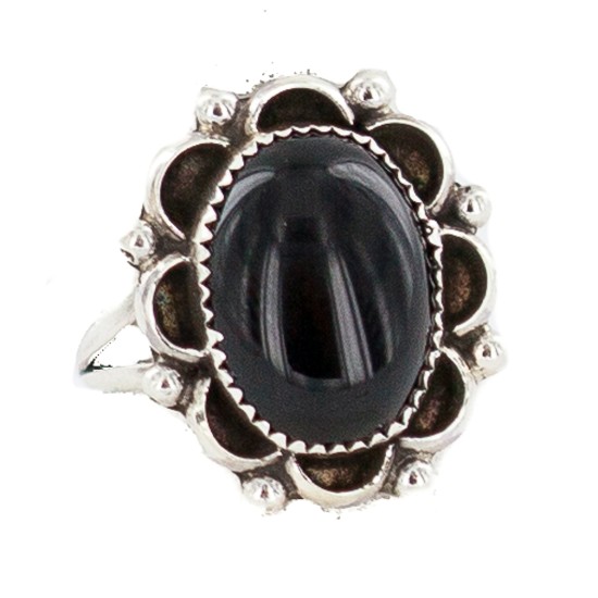 Navajo .925 Sterling Silver Certified Authentic Handmade Natural Black Onyx Native American Ring Size 9 13115-1 Navajo .925 Sterling Silver Certified Authentic Handmade Natural Black Onyx Native American Ring Size 9 13115-1